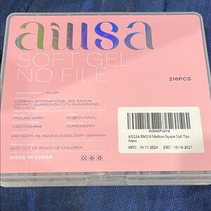 💕NEW AIUSA BOX OF SOFT GEL NO FILE MEDIUM SQUARE NAL TIPS💕